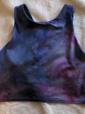 Athleta Tie-Dye Galaxy Sports Bra Top in Blue and Purple